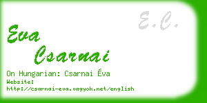 eva csarnai business card