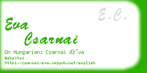 eva csarnai business card